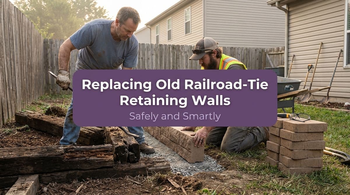 Blog post Replacing Old Railroad-Tie Retaining Walls Safely and Smartly image